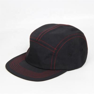 China Waterproof Contrast White 5 Panel Hat Cycling Stitching Logo Camp Hat Nylon Custom for sale