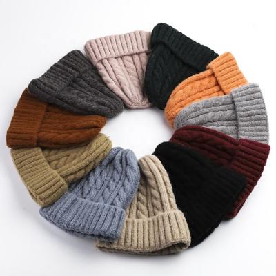 China Wholesale Warm Winter Wool Beanie Hat Cuff Knit Beanie Knitted Hat COMMON for sale