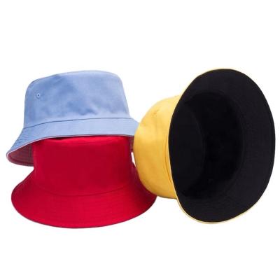 China Wholesale Plain Cotton Adult Bucket Hat Reversible Double Side Custom Logo Fisherman Hat for sale