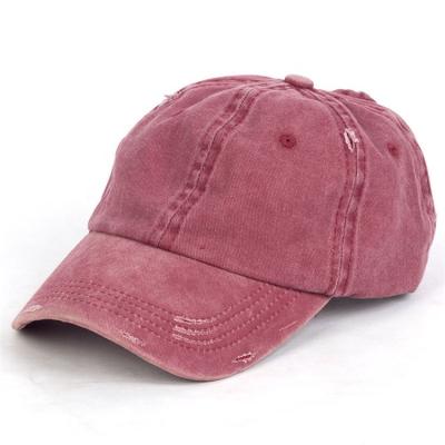 China Wholesale JOINT Vintage Hat Washed 100% Blank Cotton Ponytail Dad Hat for sale