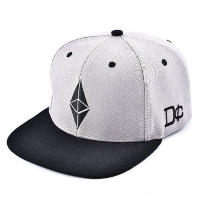 China Wholesale JOINT 2 Tone Gray and Black Regular Embroidery Snapback Flat Caps and Hats for sale