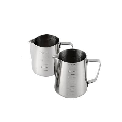 China Bartender Tools Espresso Coffee Latte Art 304 Stainless Steel Milk Jug 350ml Viable Mug With Measurements for sale