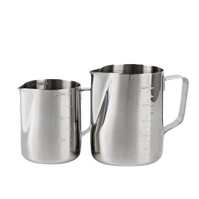 China Durable Drinking Water Milk Spout Jug Pitcher Highly Polished Stainless Steel With Gauge Gauges Inside for sale