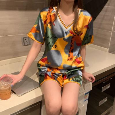 China Thermal Hot Sales Print Cartoon Pattern Home Wear Spot 2 Pieces Sets Casual Nightgowns for sale