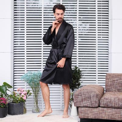 China New Autumn Solid Color Long Sleeve QUICK DRY thin plus size loosely breathe men's bathrobe men's pajamas for sale