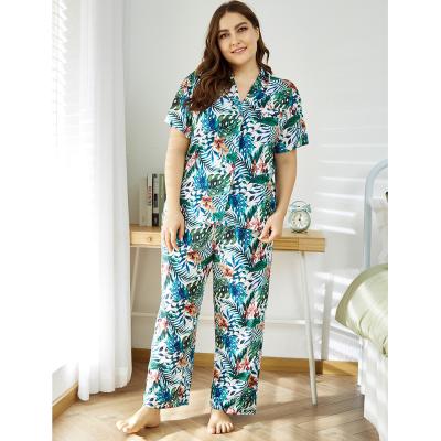 China Breathable Women Casual Polyester Cotton Knitted Plus Size Women Sleepwear for sale