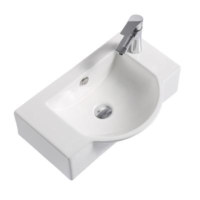 China Modern Gurgling Ware Wall Hung Round Shape Integrated Ceramic Bathroom Sanitary Sink for sale