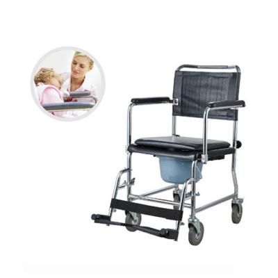 China NPKA3503 Mobile Commode Chair Steel Transfer Commode Wheel Chair With Bedpan zu verkaufen