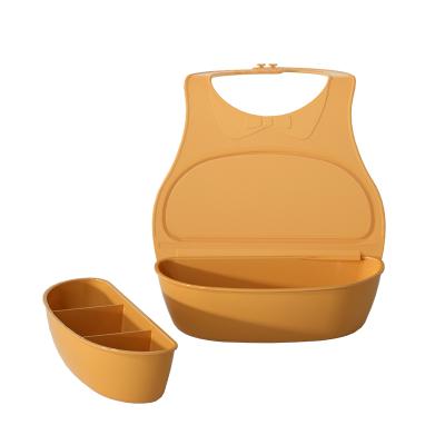 China Wholesale Customized High Quality Silicone Waterproof Baby Bibs Antibacterial Set Simply With Snack Box for sale