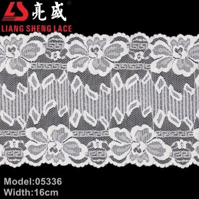 China 05336 Factory Production Unique Elastic Wide Lace With Trapezoidal Pattern For Women's Dresses for sale