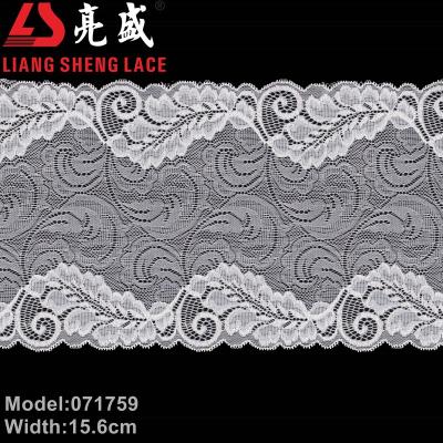 China 071759 15cm elastic nylon spandex lace viable decorative fabrics wholesale for lingerie dresses for sale