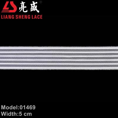 China White China Manufacturer 5CM Elastic Garment Accessory / Elastic Stretch Stripe Lace Trim for sale