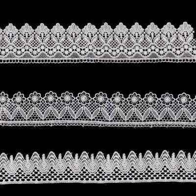 China Sustainable African Embroidery Lace Trim / Polyester Lace Trim For Decoration for sale