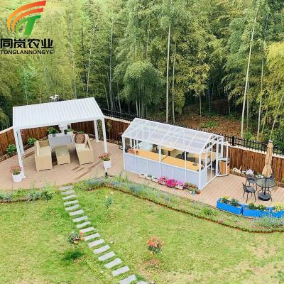 China Stable Structure Easily Assembled Metal Aluminum Houses Vending Small Used Commercial Mini Low Cost Frame Polycarbonate Garden Greenhouses for sale