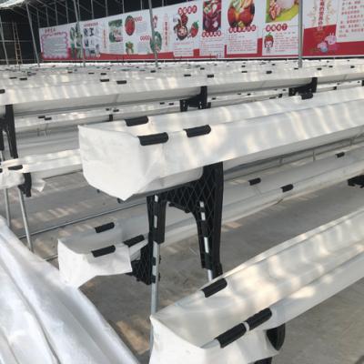 China Stable Structure Easily Assembled Soilless High Quality Strawberry Soilless Greenhouse Gutter Planter Culture Hydroponic PVC Growing Shelf Indoor and Outdoor for sale