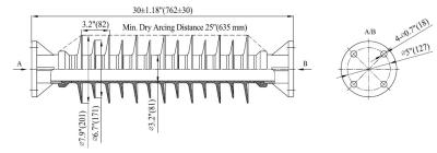 China Composite Pin Post Insulator φ70mm Rod Diameter For Substation  ANSI C29.17 Standard for sale