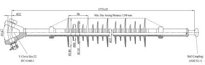 中国 ISOの会社からの合成の長い棒の懸垂用がいしFXBW-115/220 （H=1575）のY Uリンク及び球の灰色の小屋 販売のため