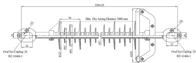 China Oval Eyes High Voltage Composite Insulators , 230KV Safety Distribution Insulators for sale