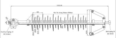 China High Voltage Polymer Suspension Insulators 275KV 160kN Long Rod With Eye - Ball for sale