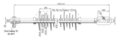 China 132KV Composite Suspension Insulator with Clevis-Eye for Transmission Line  210kN for sale