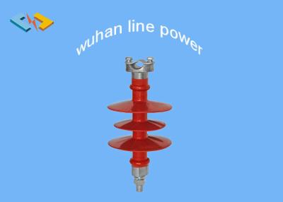 China Red 10kV Polymer Pin Insulator , High Voltage Silicone Rubber Insulator for sale