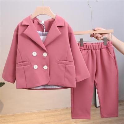 China Thick Korean Fashion Baby Girl Boy Clothing Set Suit Jacket+Pant 2PCS Toddler Infant Baby Suit High Quality Formal Casual Blazer Jacket for sale