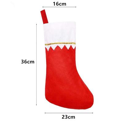 China New Large Kids Candy Bag Ornaments Wool Snowflake Christmas Tree Gift Bag Decoration Stocking Candy Bag Hanging Socks for sale