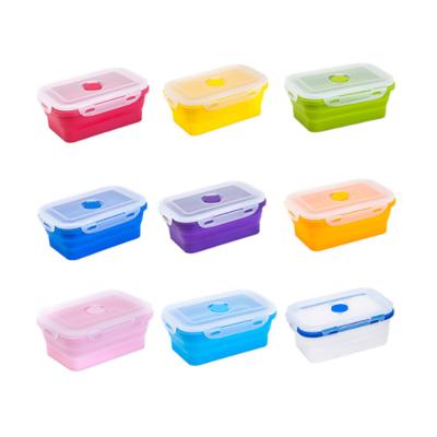 China Willthy Eco-friendly 350ml 540ml 800ml 1200ml Silicone Bento Lunch Silicon Folding Storage Box for sale