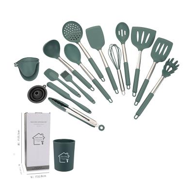 China Kitchen Food Grade Silicone Stocked Utensils 16PCS Set Slice Cooking Tools Kitchen Utensils Kitchenware for sale