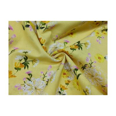 China Zhejiang Factory 83 Organic Cotton 17 Woven Linen Crepe Digital Printing Fabric Custom Lightweight for sale