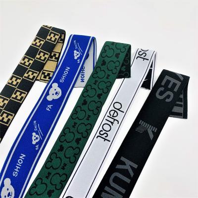 China High quality custom logo slip jacquard plush band elastic webbing storage tape elastic non for underwear sewing bra for sale