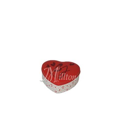 China Small Food Heart Shape Tin Chocolate Tin Can for sale