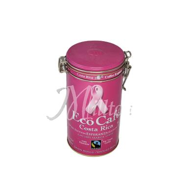 China Gift & Airtight Craft Tin With Tin Cover Round Coffee Tin With Metal Wire for sale