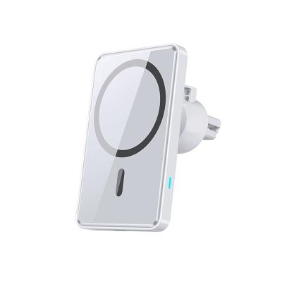 China 2021 New Design 15w Electric Car Fast Magnet Wireless Charger For Iphone 12 Car Phone Wireless Holder for sale