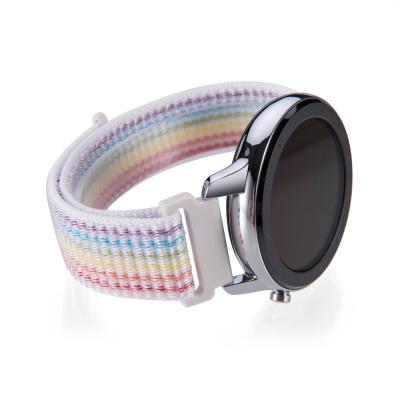 China High quality hot-selling multicolor adjustable woven fabric watch with single loop knitted strap for sale