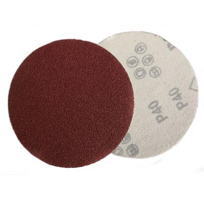 China 6inch Grit40 Aluminum Oxide Hook&Loop Round Ferrous Steel Sand Paper 150mm Discs Emery Paper Wood Sanding Dry Grinding Metal for sale