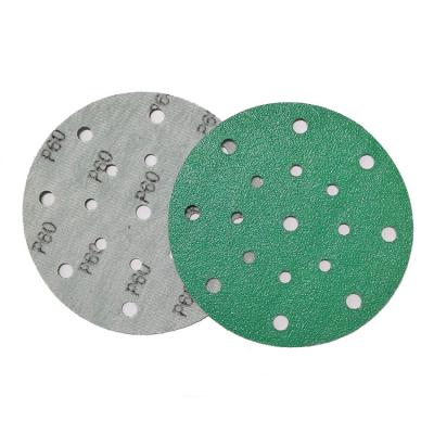 China Sharpness Polyester Film Green Zircon 6 Inch 150 Millimeter Abrasive Sanding Disc For Wood Marble Angle Grinder Abrasive Paper Auto for sale