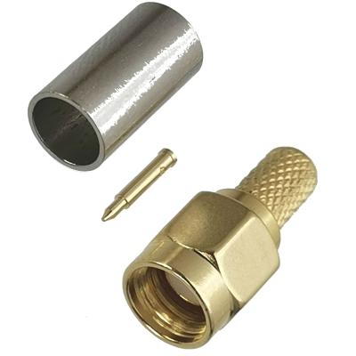 China RF SMA Male Plug RF Coaxial Connector Crimp / SMA Female Connector J 3.0 For RG58 LMR195 RG 400 RG 142 50 3 RF Cable SMA for sale