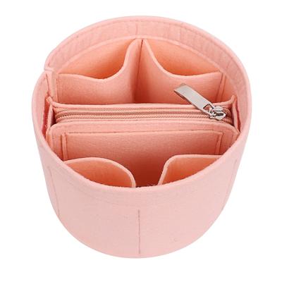 China Double Layer Cosmetic Bag Kalanta Tried Fabric Insert Bag Organizer Makeup Handbag Organizer Travel Inner Purse Portable Cosmetic Bags Makeup Tube for sale