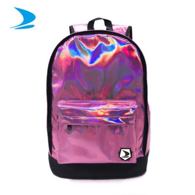 China Waterproof School Girl Fashion Rose Gold Bag Water Repellent Resistant Leather School Backpack University for sale