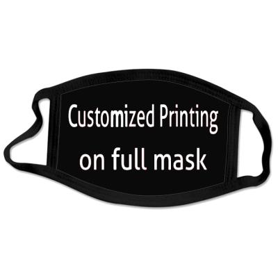 China Black Reusable Reusable Cloth Face Masks Custom Sublimation Printing Brand Face Masks for sale