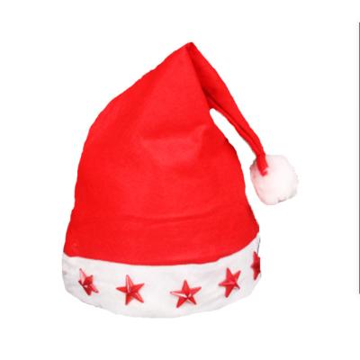 China Christmas Decorations JOINT JOINT Christmas Decorations Led Flashing Non-woven Light Up Star Christmas Hat Christmas Lights Sta Hat for Adult Children for sale