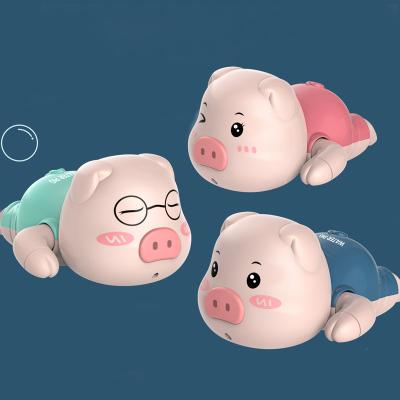 China Bath Toy Baby Floating Animals Cute Pig Roll Up Funny Bathing Toys Baby Bathroom Toys For Kids Swimming Pig for sale