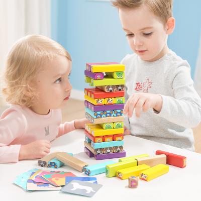 China Educational Toy 2021 Children's Stacks Puzzle Building Blocks Toys Pumping LayersWood Stacks Educational Toys for sale