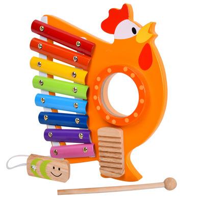 China Xylophone Educational Wooden Education Enlightenment Percussion Toy Wooden Three Color Octave Musical Toys for sale