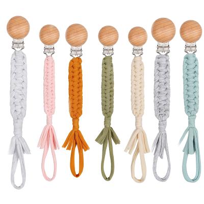 China BPA Free Baby Pacifier Clip Chain Baby Name / Wooden Baby Pacifier Clip Chain. for sale