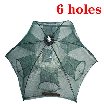 China Automatic Folding Shrimp Umbrella Lobster Trap With 6 Holes for sale