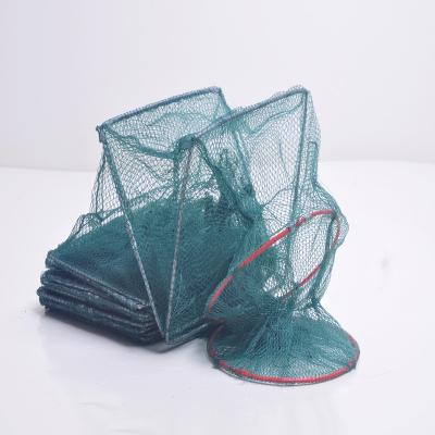 China Fishing Folding PE Crayfish Trap Long Train Professional Fishing Net Traps For Sale With Steel Ring Frame for sale