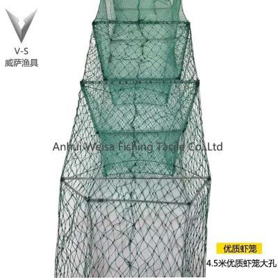 China Long Folded Multifilament PE Net Fishing Trap With Steel Frame for sale