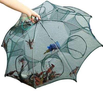 China Automatic Portable Catching 8 Hole Umbrella Prawn Net Fish Eel Crab Shrimp Net For Fish Eel Shrimp Catch Lobster for sale